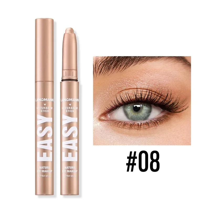 Smoky Dark Black Eyeshadow Pencil Stick Waterproof Pearlescent Matte Metallic Glitter Eye Shadow Highlighter Pen Make Up Tool