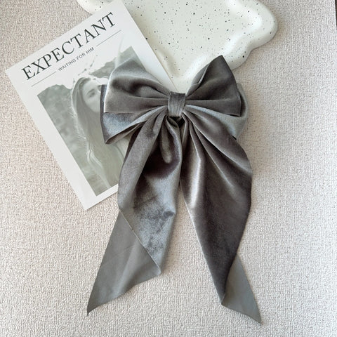 Christmas ins Velvet Bow Hair Clip temperament Women Fashion Solid Bowknot Satin Hairpin Girls Ponytail Clip Hair Accessories