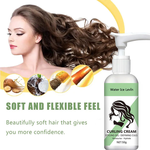 Curly hair Styling cream, moisturizing and smoothing formula, enhances the elasticity and shine of curly hair, easy to set