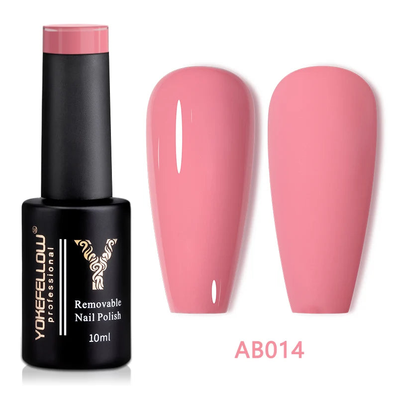 YOKEFELLOW 10ml Jelly Nude Gel Nail Polish High Quality Translucent Pink Nail Gel Varnish Soak Off UV Gel Polish Long Lasting