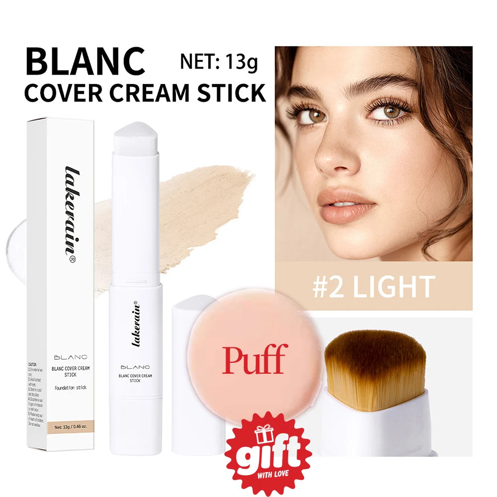 2-in-1 Color-Changing Foundation Stick Liquid Lightweight Moisturizing Brightening Foundation Color Changing For All Skin Types