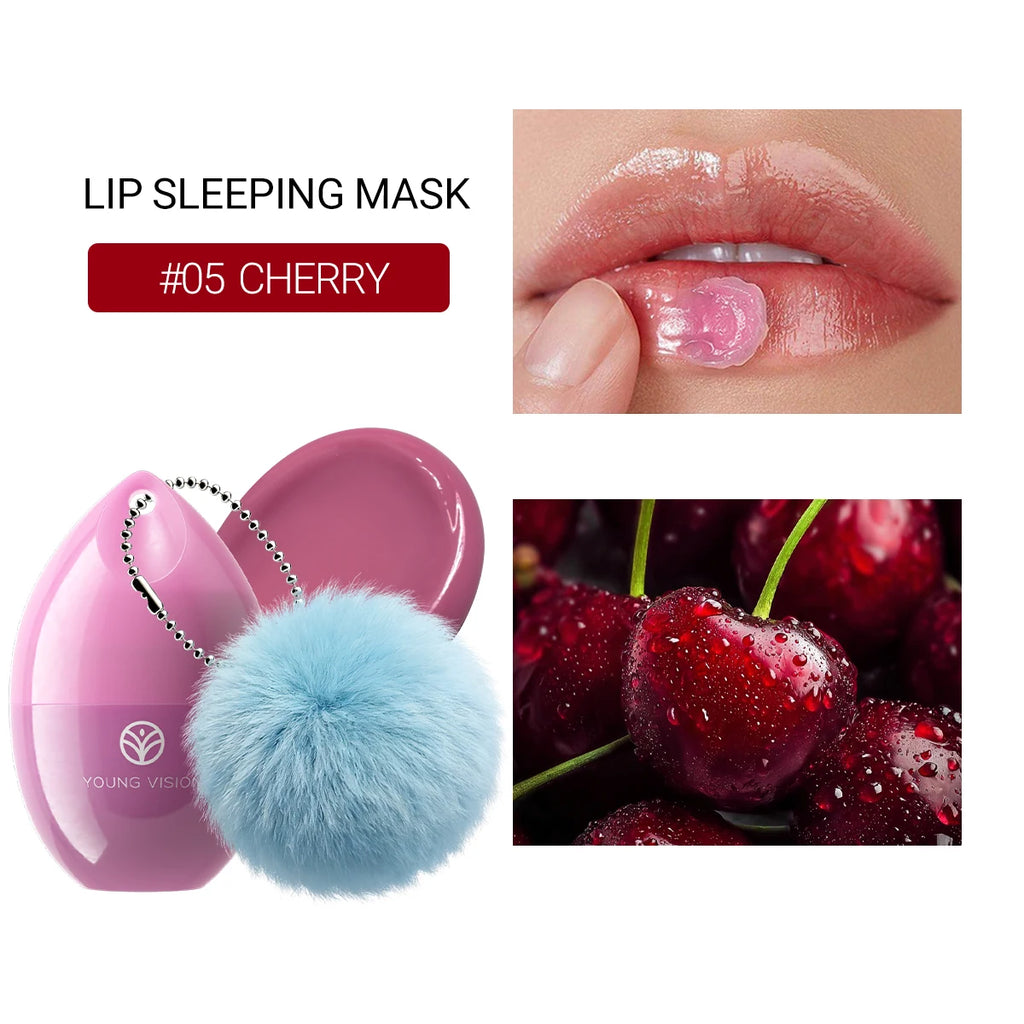 5-Color Lip Mask - Cherry & Strawberry Scented Jelly, Moisturizing Lip Care, Repair & Fade Lip Lines, For Lipitis Relief