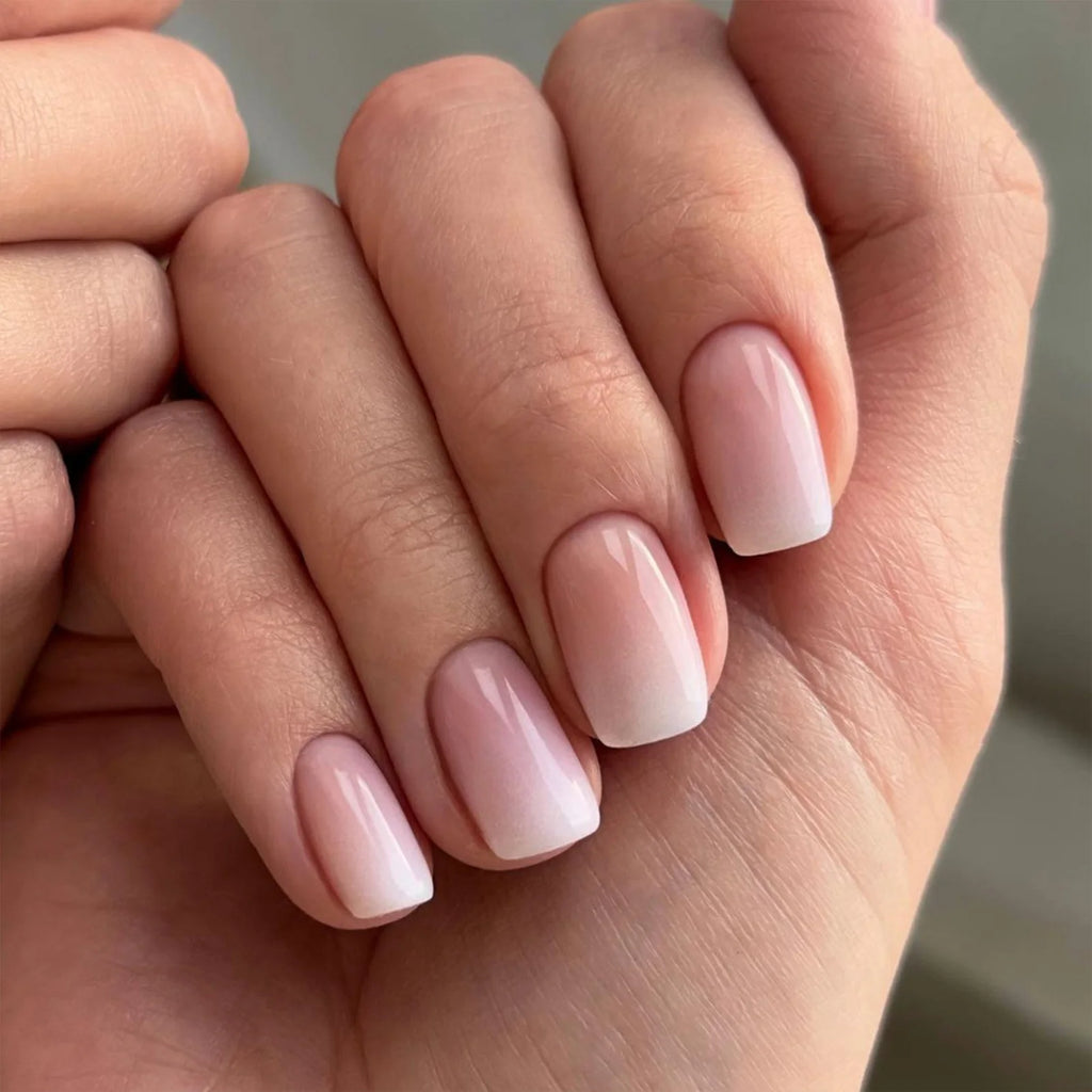 Sweet Gradient Pink Fake Nail Tips Ins Simple Nude Color False Nails Round Head Korean Girl Lady Press on nail Wearable 24pcs
