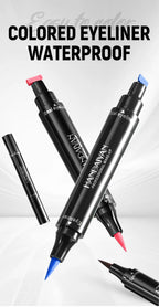 Colorful Eyeliner Stamp Triangle Dual-ended Liquid Eyeliner Waterproof Sweat-proof Quick Dry Eyeliner Makeup Seal Tool Cosmetics