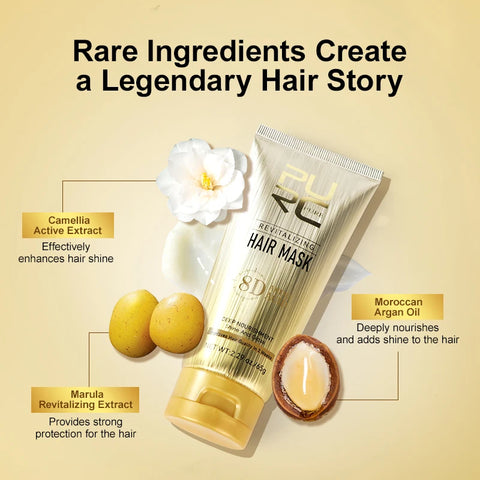 PURC Argan Oil Hair Mask Smoothing Nourishing Repair Damaged Frizz Conditioning Collagen Hair Treatment Hair Care