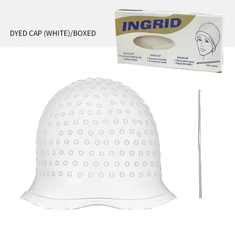 Reusable Silicone Hair Coloring Highlighting Cap With Hook Needle Pro Hair Color Dye Set Frosting Dyeing Tools Beauty Salon