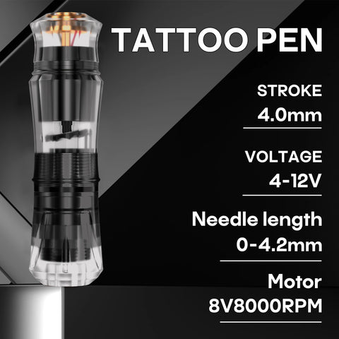 Tattoo Kit POSEIDON V6 New Tattoo Pen Kit For Permanent Makeup Tattoo Machine Kit transparently Tattoo Power Supply Tattoo Kit