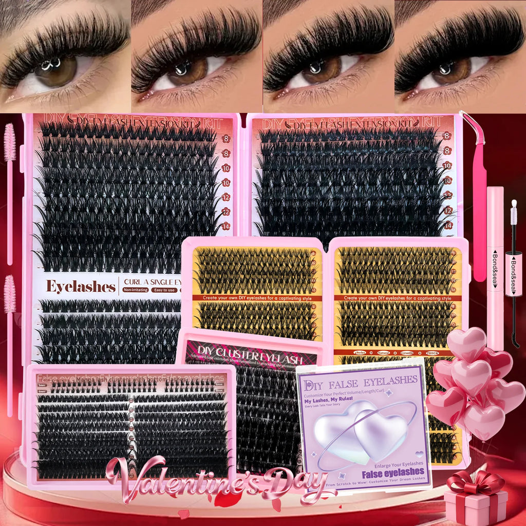 170/400/402/800PCS Eyelash Cluster Kit Multiple Combination From Natural to Dense Mixed Density Daily Makeup Party & Dramatic