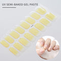 16Tips French Black Semi-Cured Nail Stickers With Glitter Long-Lasting UV Gel Nail Polish Wraps Full Cover Nail Art Decals Patch