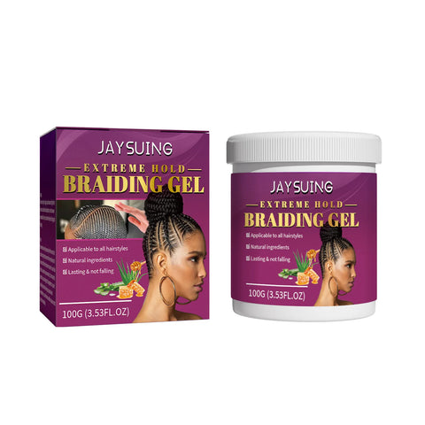 Styling Braiding Gel Wax Strong Hold Pomade Anti-Frizz Smooth Lasting Broken Hair Finishing Shaping Hair Edge Control Cream 100g