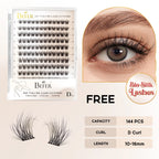 Befer 144pcs Lash Clusters 3D Natural Fluffy Cluster Lashes DIY Lash Extension 10-16mm Hight Quality Soft Super Thin Band Makeup