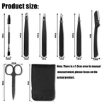 6/8PCS Eyebrow Tweezers Set Professional Stainless Steel Tweezer With Eyebrow Knife Scissors For Beauty Facial Hair Removal Tool