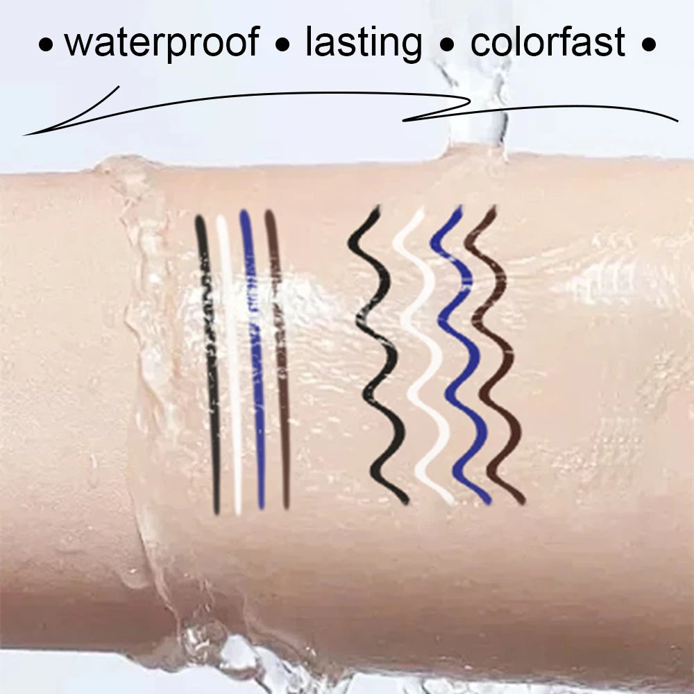 Waterproof Matte Blue Eyeliner Gel Pencil Ultra-fine Smooth Quick Dry Non-Smudge Easy Wear Black Brown White Eyeliner Pen Makeup