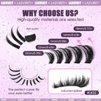 LASVIREY Lash Clusters DIY Spiky Cluster Lashes Mixed Styles Fluffy Volume Clusters Lashes Fluffy Individual Eyelashes Extension