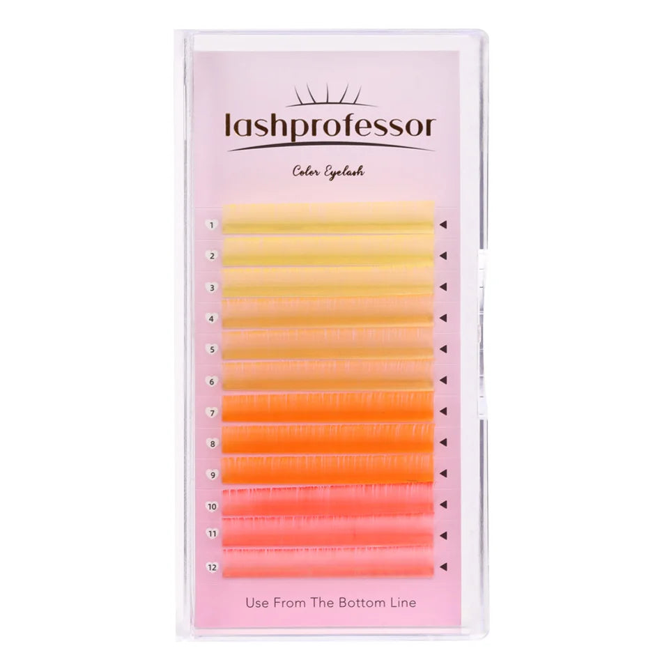 Lashprofessor Colorful False Eyelashes Extensions Pink/Blue/Purple/Green/Brown Individual Colored Mink Lashes Mix Color Cilios