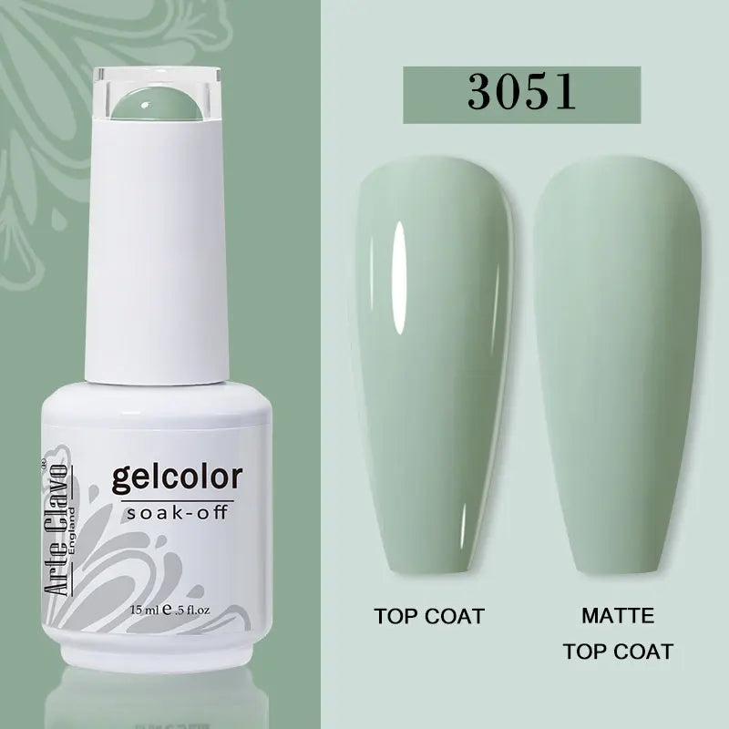 Arte Clavo Transparent Nude Pink Color Jelly Gel Nail Polish Semi Permanent 15ml Top Coat Soak Off UVLED Varnish Nail Art Design