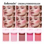 Cream & Powder Blush Matte 5Colors Dewy Rosy Blush Makeup Pan Long-lasting Wearing High Pigment Natural Matte Blush Cosmtics