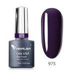 3 in 1 VENALISA  One Step Nail Gel Polish Full Coverage Gorgeous Color Soak off UV LED Nail Gel Varnish Nail Art Salon Lacquer