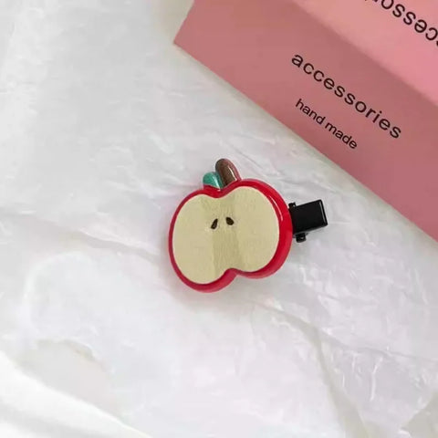 2pcs Cute Apple Hair Clip Star Duckbill Clip Sweet Girl Hair Pin Bangs Side Clip Woman Headwear Barrette Hair Accessories