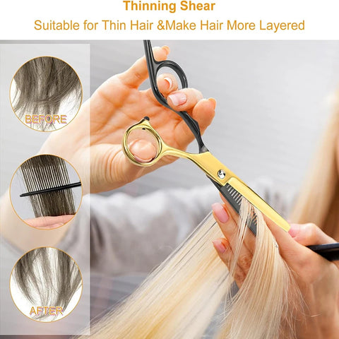 12Pcs Hair Scissor Professional set,Stainless Steel Barber Supplies, Thinning Shears Included,hair supplies ,barber supplies
