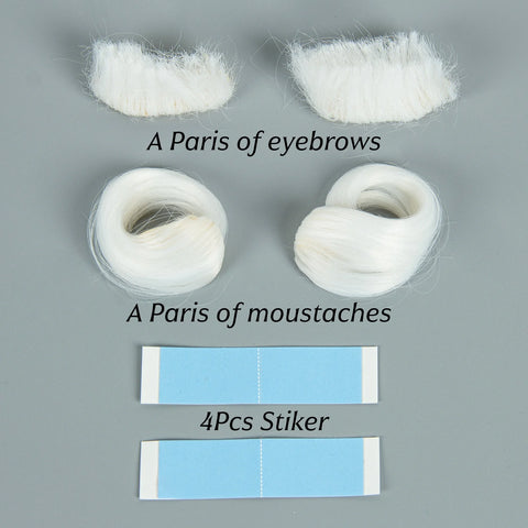 REEWES Christmas Santa Claus Hair Wig+Beard Set Cosplay Accessory Blonde synthetic  Wig For Men Halloween Dress Costume