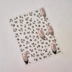 Autumn Winter Leopard Print Bow Nail Art Stickers 3D Thin Tough Nail Sticker Cute Bow Self Adhesive Nails Decorations Decals DIY