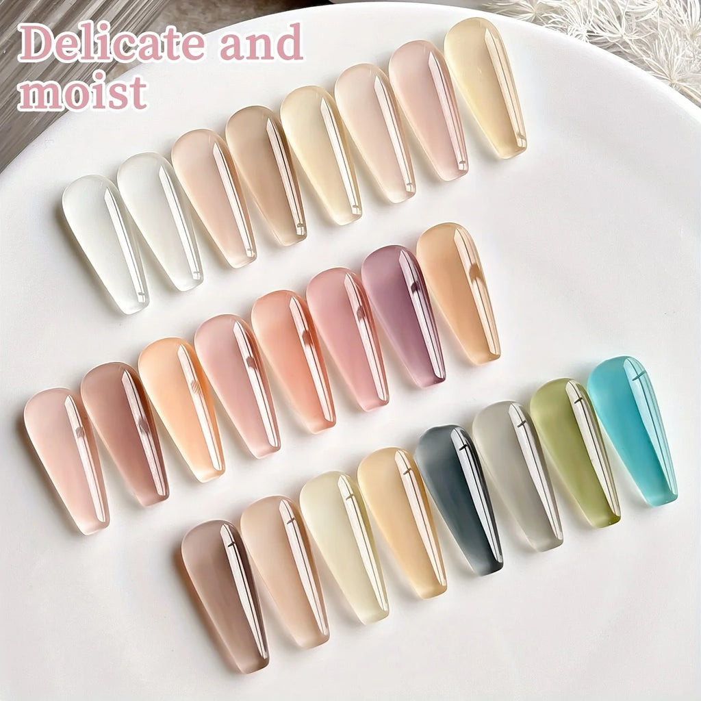 24pcs Translucent series 24 colors --- new popular nail art ultra-bright ice translucent series nail polish gel nail art DIY