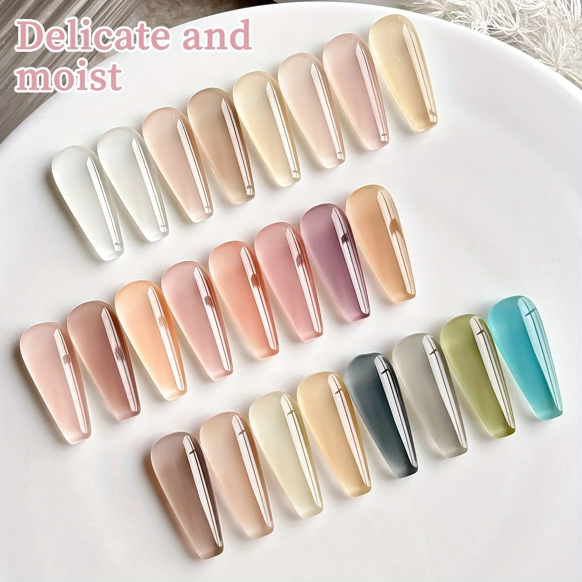 24pcs Translucent series 24 colors --- new popular nail art ultra-bright ice translucent series nail polish gel nail art DIY