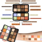12-Color Iron Box Blusher Plate Multi-Color Cream Blush Plate Concealer Plate Contour and Highlighter Palette Makeup Blush Face
