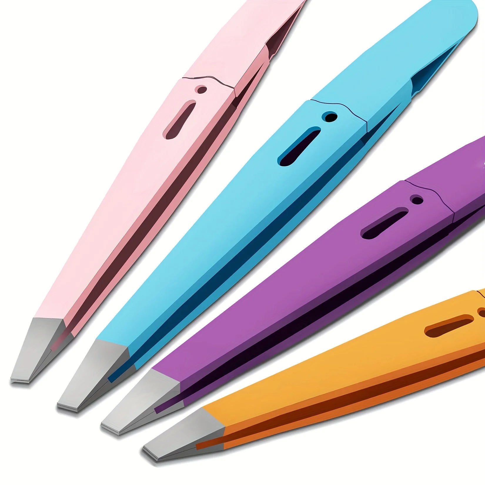 Stainless Steel Eyebrow Tweezers Slant Tip Precision Tip for Eyebrow Hair Removal Facial Hair Blackheads & Splinters Removal