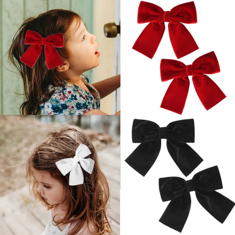 2025 Christmas Cute Velvet Bow Hairpins Children Girls Kid Hair Clips Barrettes Accessories Hairclip Headwear Headdress Ornament