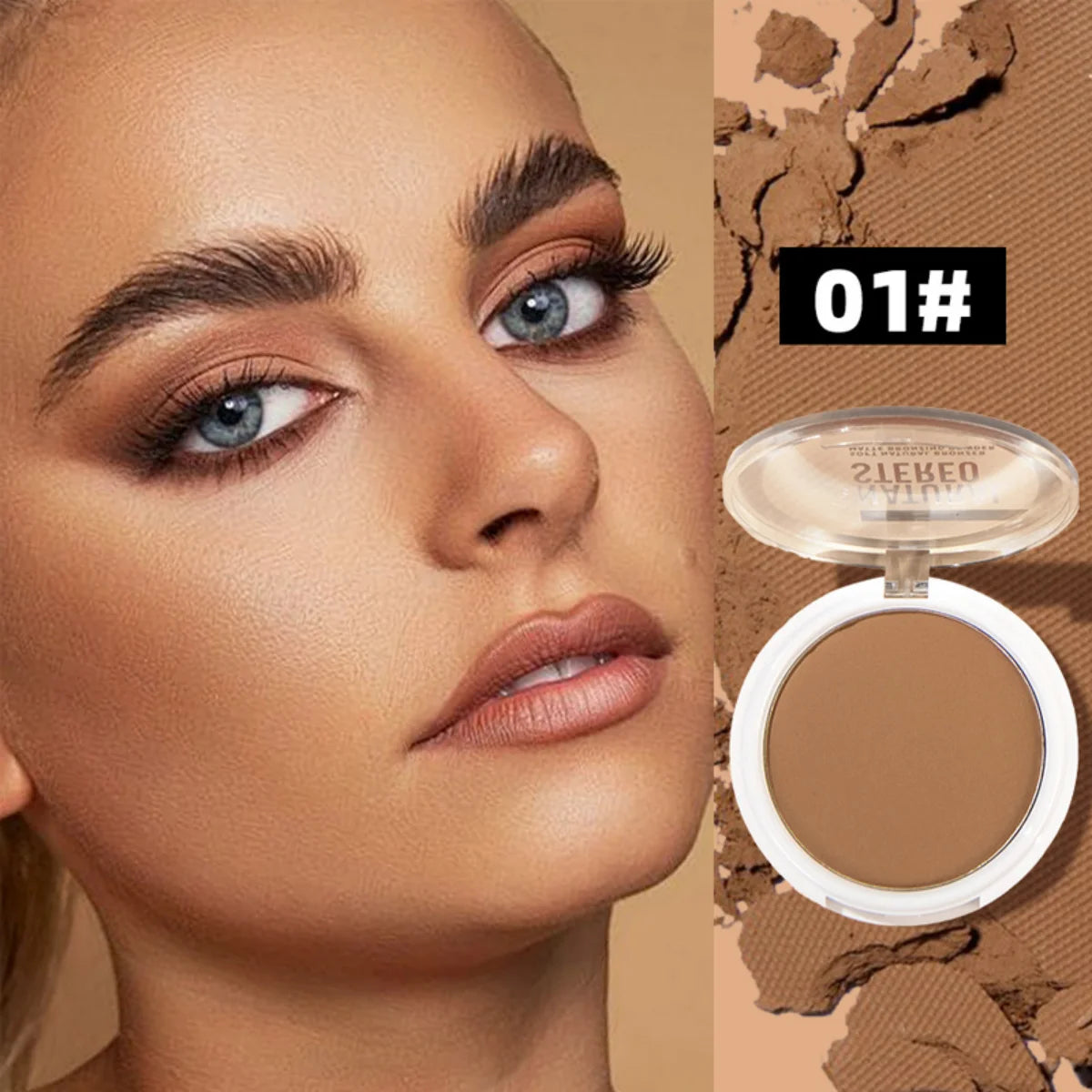 Contour Palette with Mirror Shadow Powder Bronzer Three-Dimensional Nose Shadow Repair Powder Facial Concealer Cosmetics Makeup
