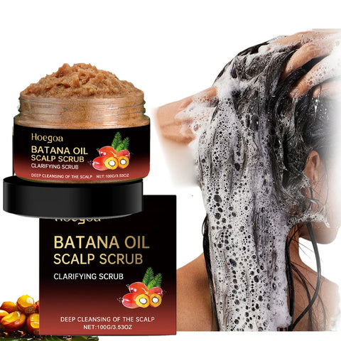 Batana Oil Scalp Scrub for Strengthening Hair Deep Cleaning Nourishing Soothing Shampoo for Sensitive Scalp Hair Care