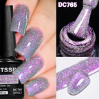 7ml Champagne Gold Sliver Reflective Nail Gel Polish Sparkling Shining Glitter Pink Red Nail Supplies Semi Permanent Gel Varnish