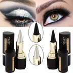 Black/Silver Creamy texture Eyeliner, 1 Count 2 Counts Easy Coloring High Pier Pencil, Daily Makeup Accessories for Women and