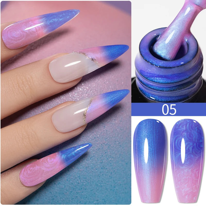 PUENTE 5ml Metallic Painting Liner Gel Polish Bright Mirror Effect Semi-Permanent UV Nail Varnish For Stunning French Nail Art