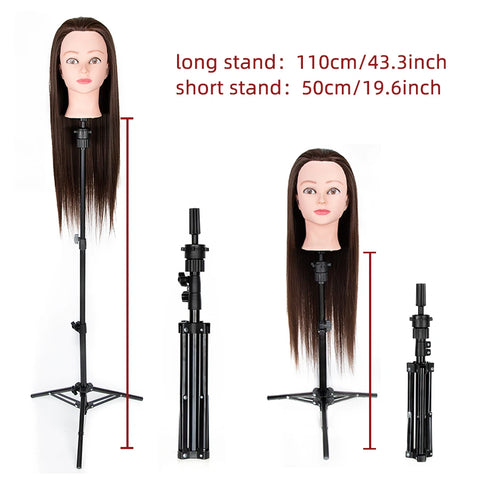 Wig Stand Tripod,Adjustable Mannequin Head Stand, Wig Head,And Canvas Block Head Stand for Training Heads(43.3in and19.6in )