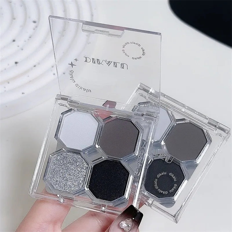 Black Light Star 4-color Eye Shadow Plate Smoky Makeup Dark Black Dark Cement Plate Cross-border Brightening Makeup Cosmetics