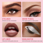 4 in 1 Multi-function Makeup Pen, Compact Travel Eyeliner, Lip Liner, Eyebrow Pencil, Highlighter Eyeshadow Pen,