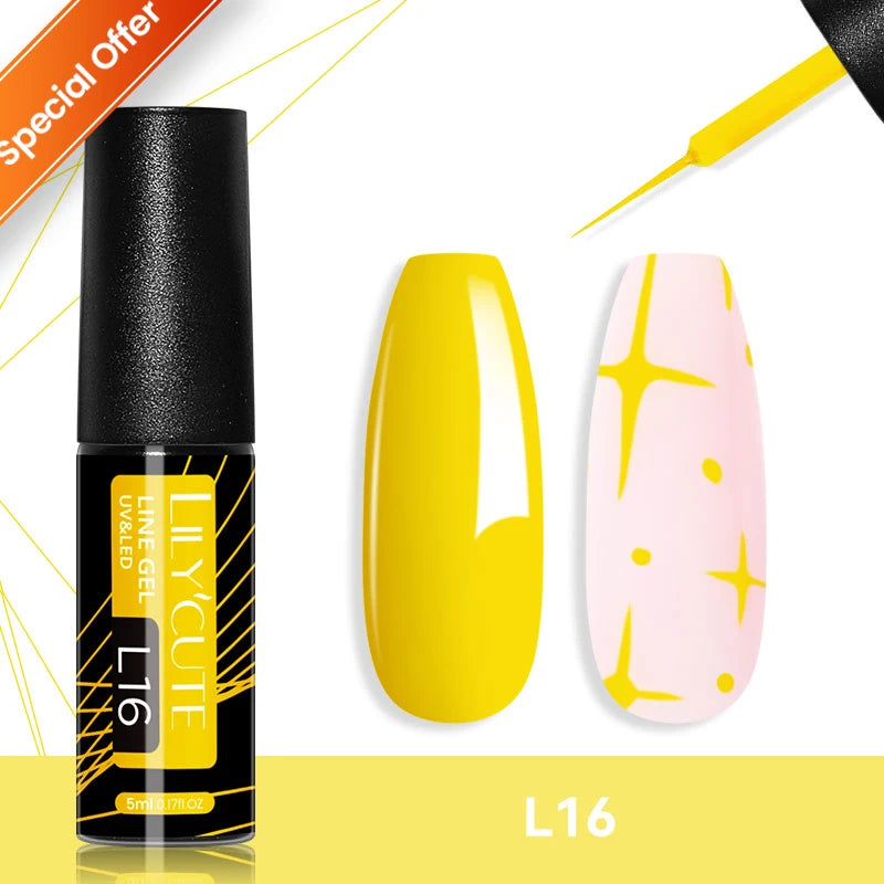 LILYCUTE 7ml Gold Sparkling Glitter Gel Nail Polish Semi Permanent UV Gel Soak off UV LED Nail Gel Varnish For Nail Manicure DIY