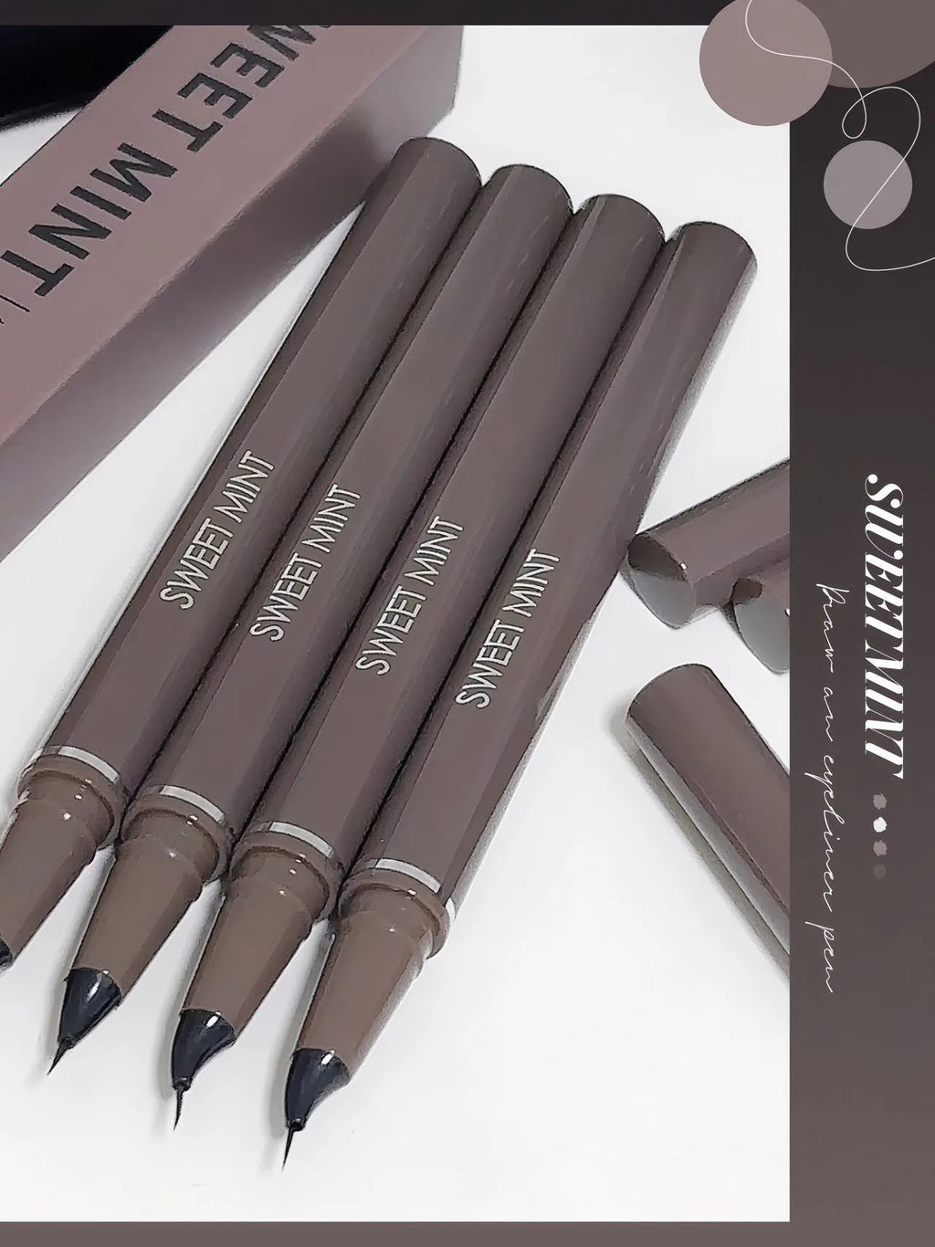 Curved Eyeliner Pen Quick Dry Liquid Eye Liner Easy To Draw Ultra-fine Lying Silkworm Pencil Black Brown Lower Eyelash Makeup