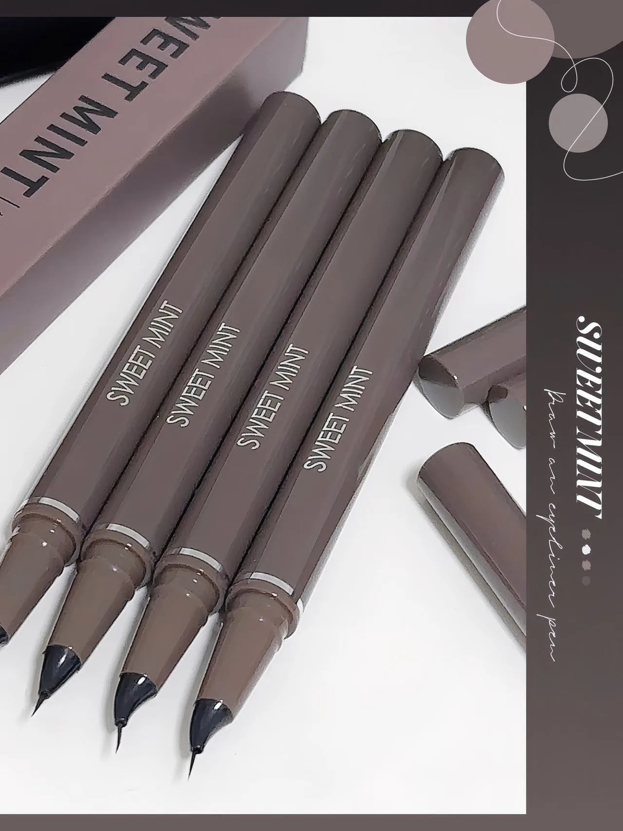 Curved Eyeliner Pen Quick Dry Liquid Eye Liner Easy To Draw Ultra-fine Lying Silkworm Pencil Black Brown Lower Eyelash Makeup