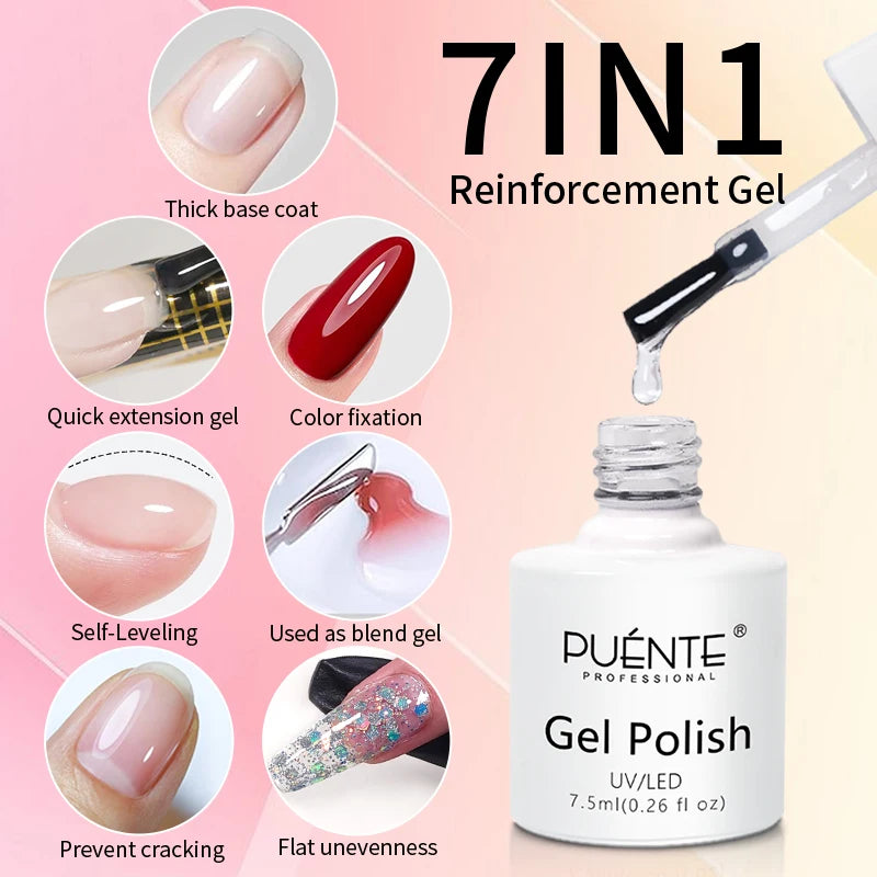 PUENTE 7.5ML Sparkling Pinkish Purple Laser Cat Magnetic Gel Nail Polish Holographic Rainbow Effect Soak Off UV Nail Art Varnish