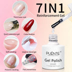 PUENTE 7.5ML Sparkling Pinkish Purple Laser Cat Magnetic Gel Nail Polish Holographic Rainbow Effect Soak Off UV Nail Art Varnish