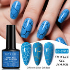 LILYCUTE 7ml Neon Crackle Gel Nail Polish Summer Fluorescent Quick Drying Semi Permanent UV Gel Nail Art Varnish DIY Manicure