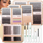 SEEUI Lash Clusters Kit Natural Look Large Capacity Lash Extension Kit with Lash Bond And Seal Eyelash Tweezers