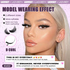 LASVIREY Lash Clusters DIY Spiky Cluster Lashes Mixed Styles Fluffy Volume Clusters Lashes Fluffy Individual Eyelashes Extension
