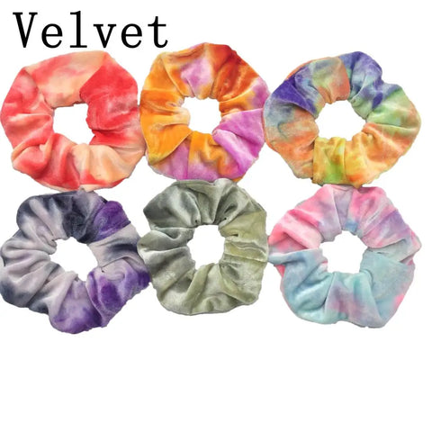 10/6/1pc Accesorios para el cabello chouchou cheveux femme hair scrunchies headband women ties velvet solid color Black set pack