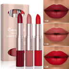 3 Color/Set Lipstick Sexy Lip Gloss 2 in 1 Lip Tint Waterproof Long-Lasting Moisture Red Lips Matte Lip Stick Makeup for Women