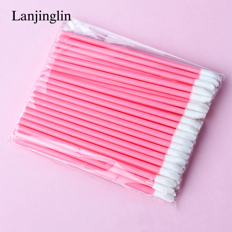 Lanjinglin 50/100 Pieces Lip Brushes Lipstick Testers Wands Applicators for Makeup Lip Brushes Makeup Beauty Tool
